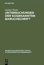 Untersuchungen Der Sogenannten Baruchschrift