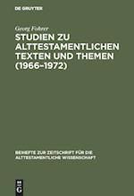 Studien zu alttestamentlichen Texten und Themen (1966-1972)