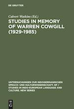 Studies in Memory of Warren Cowgill (1929-1985)
