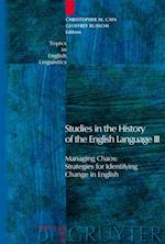 Studies in the History of the English Language III