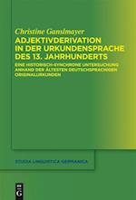 Adjektivderivation in der Urkundensprache des 13. Jahrhunderts