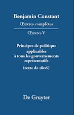 Principes de politique applicables à tous les gouvernements représentatifs