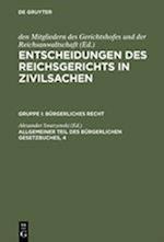 Entscheidungen Des Reichsgerichts in Zivilsachen, Allgemeiner Teil Des Bürgerlichen Gesetzbuches, 4