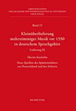 Kleinüberlieferung mehrstimmiger Musik vor 1550 in deutschem Sprachgebiet, Lieferung IX