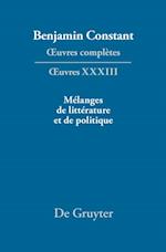 Mélanges de littérature et de politique