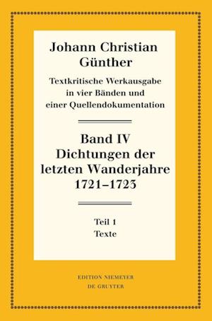 Dichtungen der letzten Wanderjahre 1721-1723