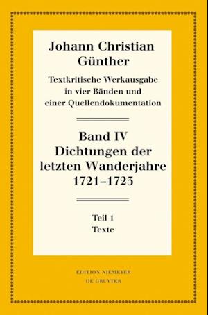 Dichtungen der letzten Wanderjahre 1721-1723