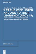 "Let the Wise Listen and add to Their Learning" (Prov 1:5)