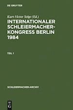 Internationaler Schleiermacher-Kongreß Berlin 1984