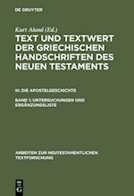 Untersuchungen und Ergänzungsliste