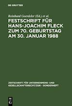 Festschrift für Hans-Joachim Fleck zum 70. Geburtstag am 30. Januar 1988