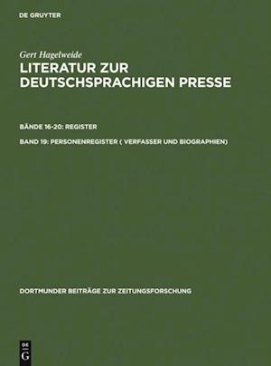 Personenregister ( Verfasser und Biographien)