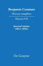 Journal intime (1811–1816). Carnet. Livres de dépenses