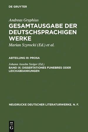 Dissertationes funebres oder Leichabdankungen