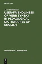 User-friendliness of verb syntax in pedagogical dictionaries of English