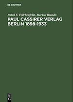 Paul Cassirer Verlag Berlin 1898-1933