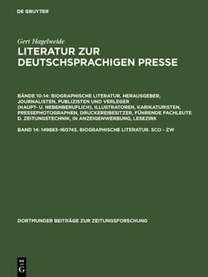 149883–160745. Biographische Literatur. Sco - Zw