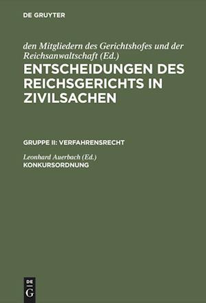 Entscheidungen Des Reichsgerichts in Zivilsachen, Konkursordnung