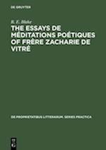 The essays de méditations poétiques of frère Zacharie de Vitré