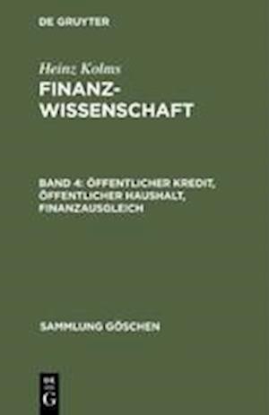 Öffentlicher Kredit, öffentlicher Haushalt, Finanzausgleich