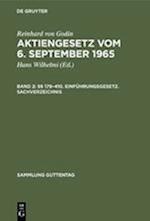 §§ 179-410. Einführungsgesetz. Sachverzeichnis