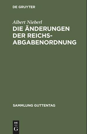 Die Änderungen der Reichsabgabenordnung