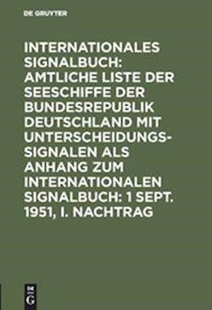 1 Sept. 1951, I. Nachtrag