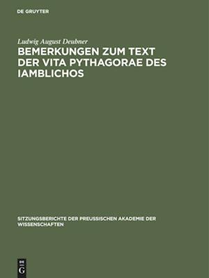 Bemerkungen Zum Text Der Vita Pythagorae Des Iamblichos