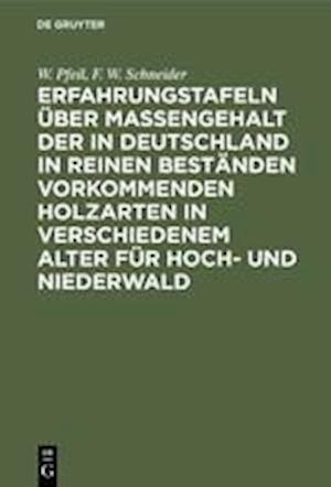 Erfahrungstafeln über Massengehalt der in Deutschland in reinen Beständen vorkommenden Holzarten in verschiedenem Alter für Hoch- und Niederwald