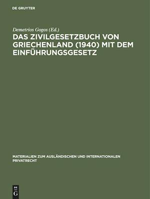 Das Zivilgesetzbuch Von Griechenland (1940) Mit Dem Einführungsgesetz