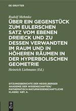 Über ein Gegenstück zum Eulerschen Satz vom ebenen Dreieck und zu dessen Verwandten im Raum und in höheren Räumen in der hyperbolischen Geometrie