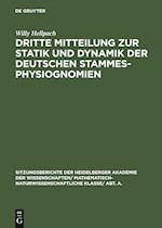 Dritte Mitteilung zur Statik und Dynamik der deutschen Stammesphysiognomien
