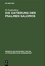 Die Datierung der Psalmen Salomos