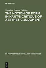 notion of form in Kant's Critique of aesthetic judgment