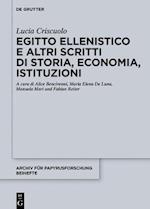 Egitto Ellenistico E Altri Scritti Di Storia, Economia, Istituzioni