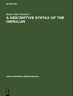 descriptive syntax of the Ormulum
