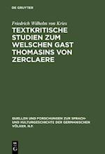 Textkritische Studien zum Welschen Gast Thomasins von Zerclaere