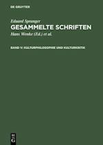 Kulturphilosophie und Kulturkritik