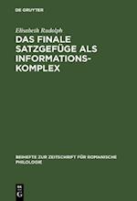 Das finale Satzgefüge als Informationskomplex