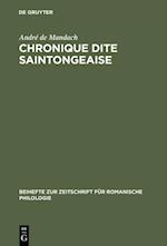 Chronique dite Saintongeaise