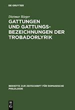 Gattungen und Gattungsbezeichnungen der Trobadorlyrik