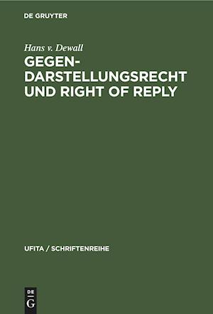 Gegendarstellungsrecht Und Right of Reply