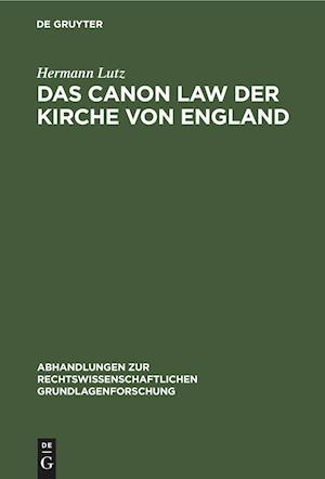 Das Canon Law Der Kirche Von England