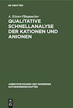 Qualitative Schnellanalyse Der Kationen Und Anionen