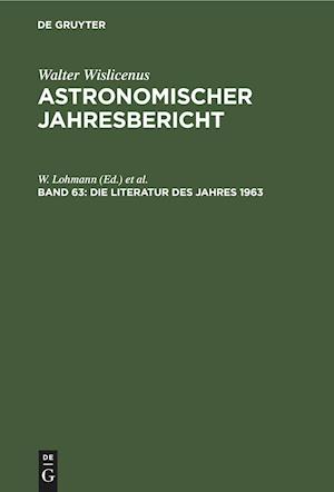 Die Literatur Des Jahres 1963