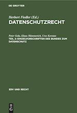 Einzelvorschriften des Bundes zum Datenschutz