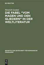 Die Fabel "Vom Magen und den Gliedern" in der Weltliteratur