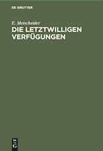 Die letztwilligen Verfügungen