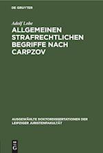 Allgemeinen strafrechtlichen Begriffe nach Carpzov