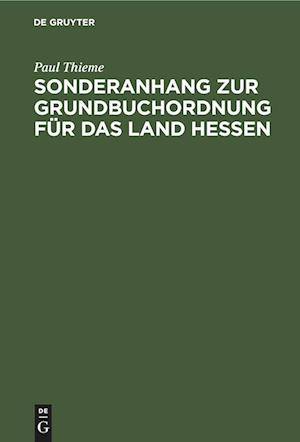 Sonderanhang zur Grundbuchordnung für das Land Hessen